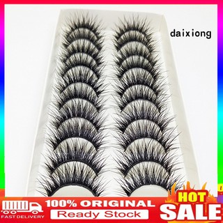 (Hàng Mới Về) Bộ 10 Cặp Lông Mi Giả Sợi Dày Dài Trang Điểm Thủ Công