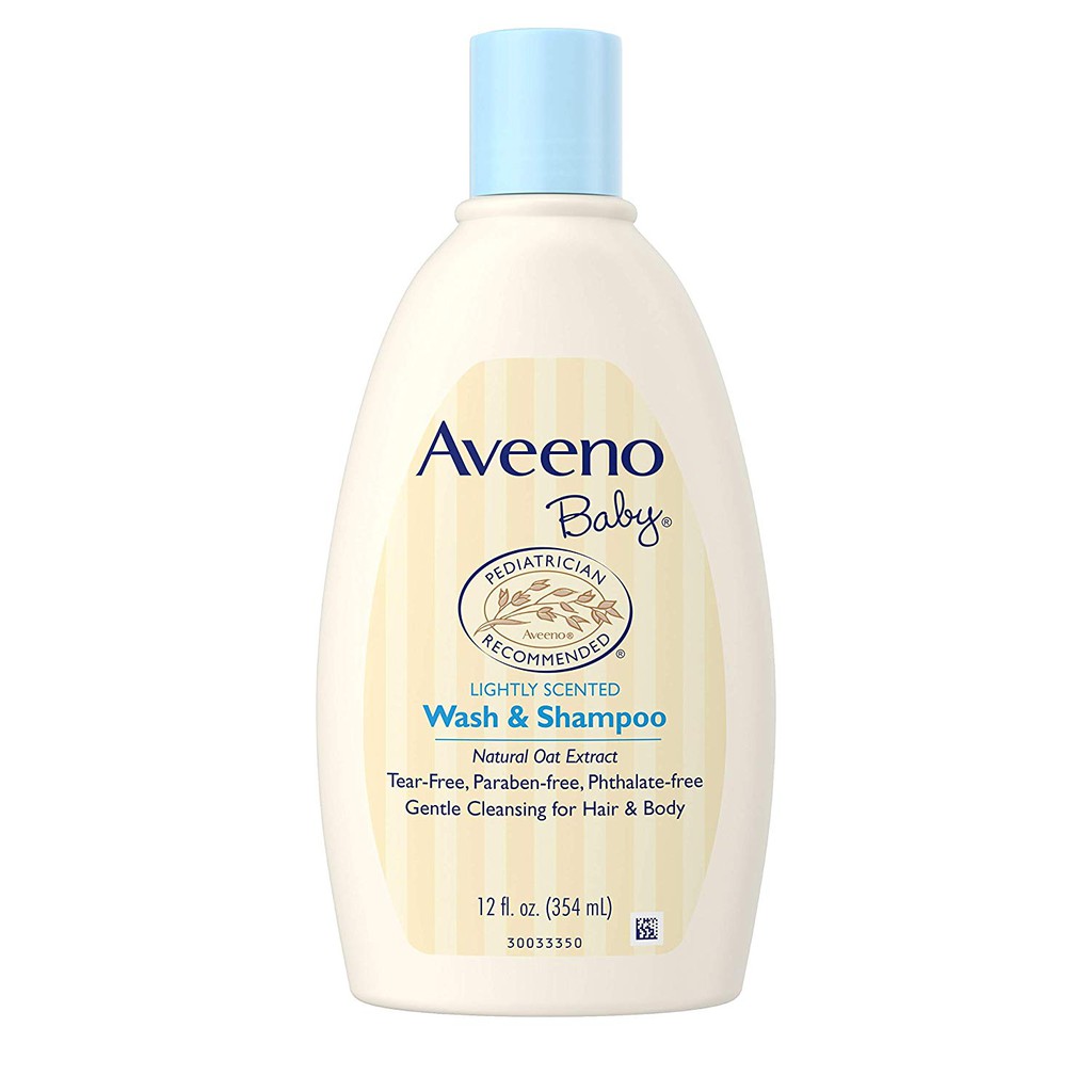 Dầu gội và tắm thiên nhiên dành cho trẻ sơ sinh Aveeno Baby Wash And Shampoo 354ml (Mỹ)