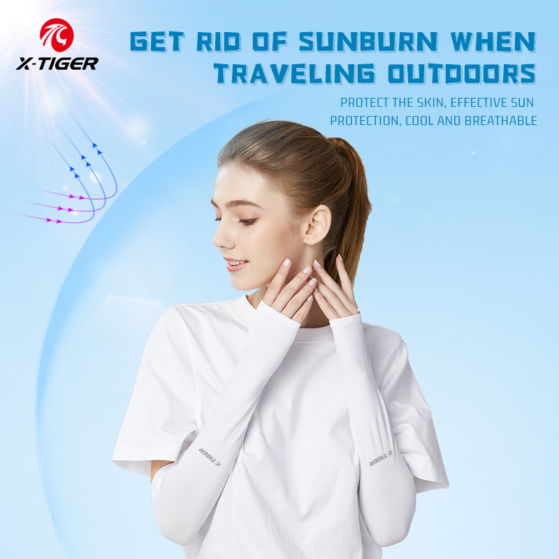 X-TIGER Găng Tay Dạng Nén Bảo Vệ Khuỷu Tay Chống Nắng Và Tia UV Khi Đi Xe Đạp Dành Cho Nam Nữ