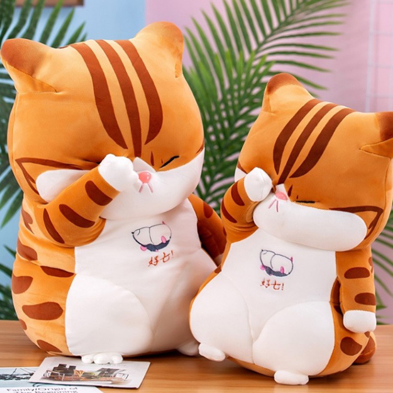 Mô hình mèo hoạt hình dễ thương 3 mặt trang trí bàn làm việc