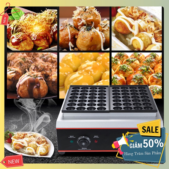 Máy nướng bánh, làm bánh bạch tuộc đôi Takoyaki nhật bản 56 lỗ