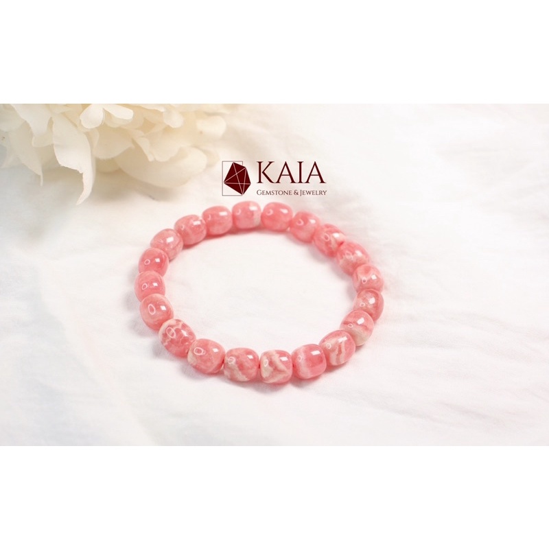 Vòng tay phong thủy lu thống Rhodochrosite hanh thông vạn sự may mắn bình an  KAIA