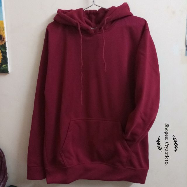 [ĐỦ SIZE - Kèm hình thật] Áo hoodie nỉ đỏ đô Deep Red hoodie unisex