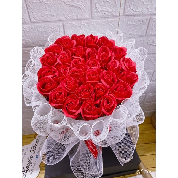 [Quà Tặng Sinh Nhật]_ Bó hoa hồng sáp 30 bông tặng kèm thiệp và chữ love or chữ happbirthday