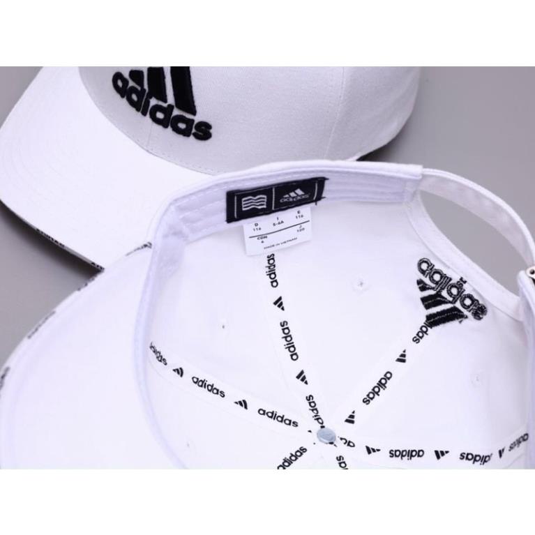 Mũ lưỡi trai Adi.das chất vải cotton Hàn Quốc cao cấp, nón kết Unissex màu đen trắng logo thêu nổi 3D