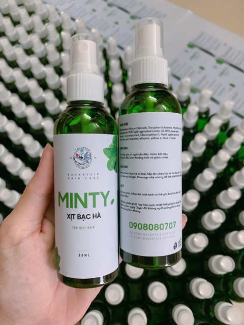 MINTY - XỊT BẠC HÀ GIẢM BẾT - GÀU TẶNG 3 SERUM