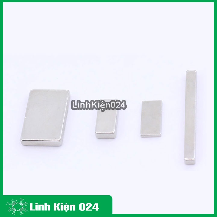 Nam châm đất hiếm hình chữ nhật kích thước 50x6x3mm, 50x8x4mm, 50x5x4mm, 40x20x5mm