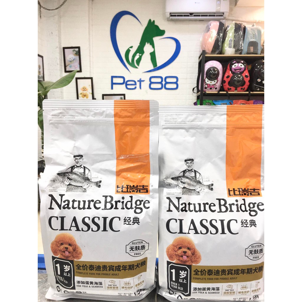 Thức ăn hạt Nature Bridge Classic 1,5 kg dành riêng cho chó Poodle