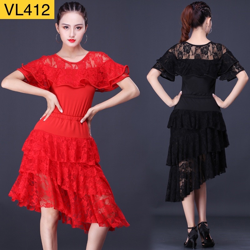 SET CHÂN VÁY VÀ ÁO KHIÊU VŨ THUN CO GIÃN 4 CHIỀU VL412N
