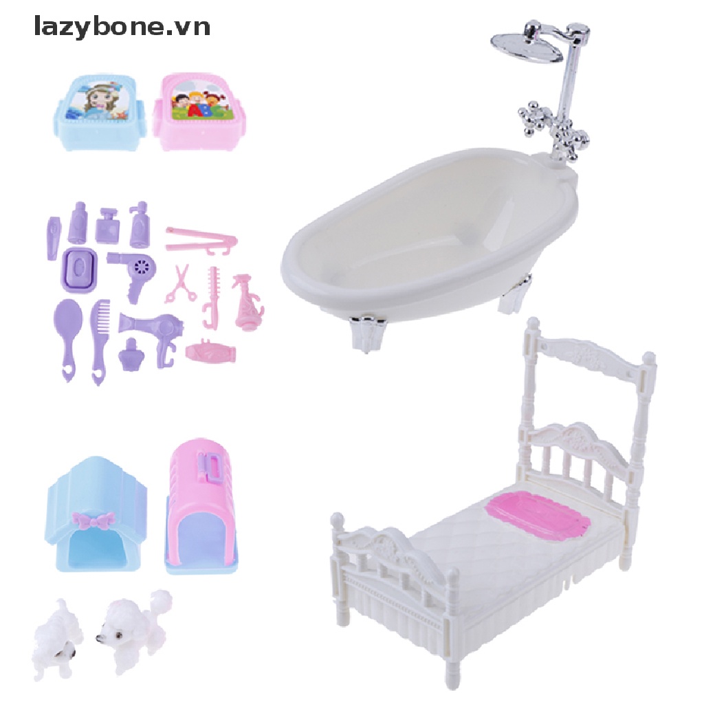 Bộ Mô Hình Nội Thất Bằng Nhựa Tỉ Lệ 1 / 6 Trang Trí Cho Nhà Búp Bê