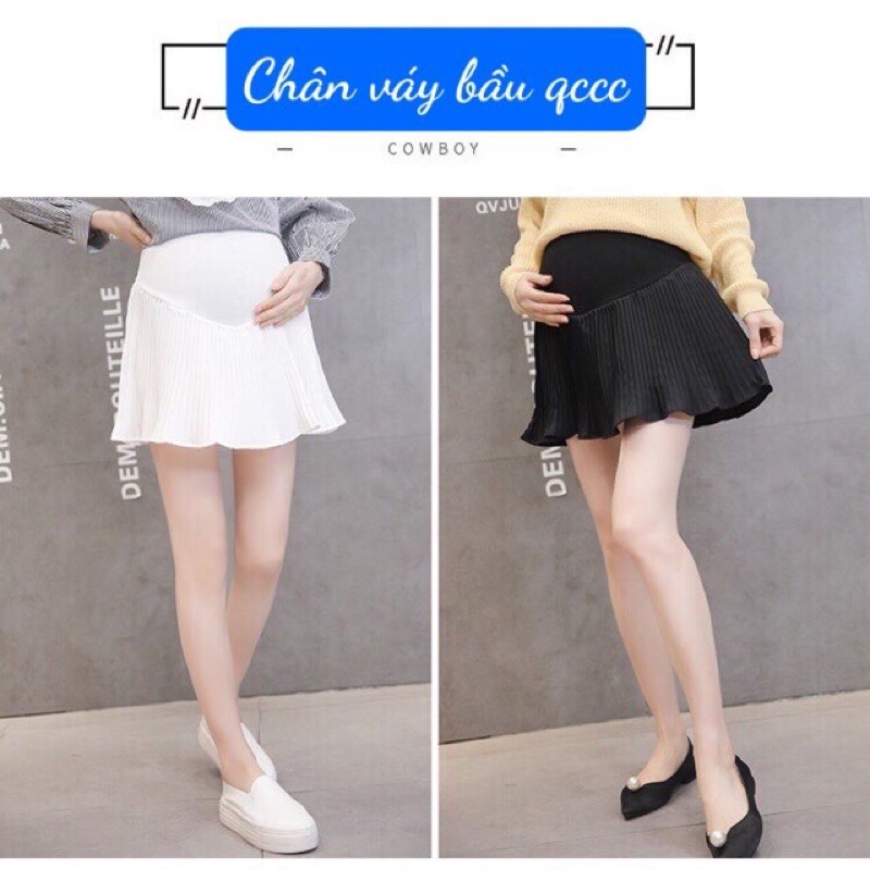 🤰chân váy ngắn xếp li mùa hè cho bà bầuhàng quảng châu( sẵn hàng giao ngay)ảnh thật.