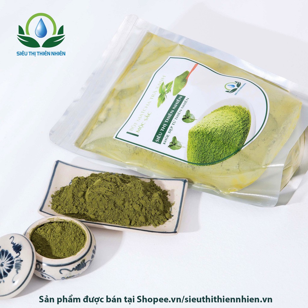 Bột matcha trà xanh nguyên chất Mộc Sắc 100g dùng để uống, làm bánh, làm trà sữa, làm mặt nạ đắp mặt