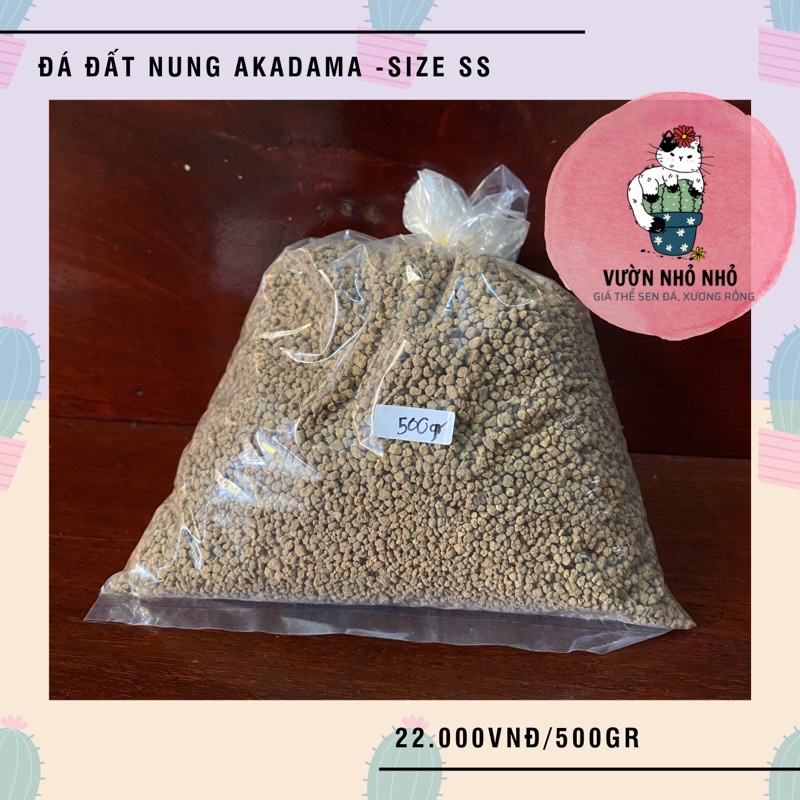 500gr Đá Akadama Nhật Bản loại cứng size SS dùng để rải mặt, trồng sen đá, xương rồng, lithops - Grand hoặc Hard Akadama