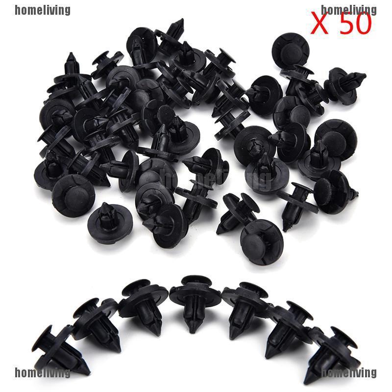 Set 50 Đinh Tán Nhựa 8mm Màu Đen Cho Xe Hơi