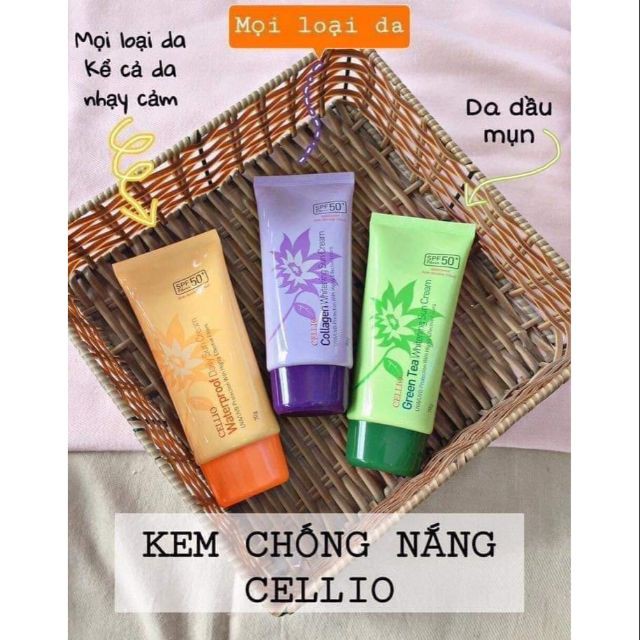 Kem Chống Nắng Cellio Collagen Whitening Sun Cream SPF50 PA+++ Trúc Cosmetics