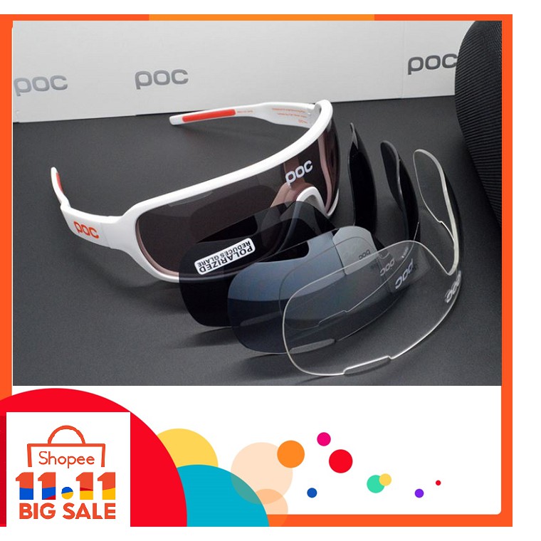 Kính thể thao POC chạy xe kèm theo 4 tròng kính thay thế