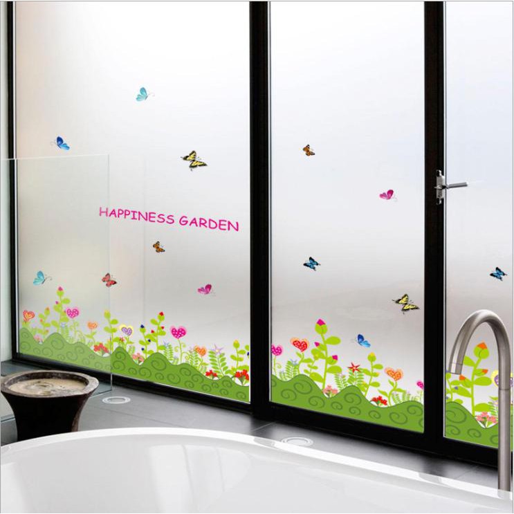 Decalamyshop - Decal dán trang trí chân tường Happy Garden DCT041 (42 x 136 cm)