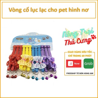 Vòng cổ nơ dễ thương cho thú cưng chó mèo bản to 1cm có đính chuông kêu lơ nhiều màu cute dễ thương