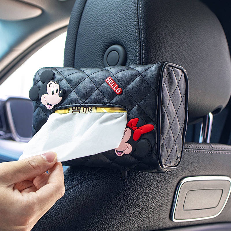Hộp Đựng Khăn Giấy Hình Chuột Mickey Hoạt Hình Gắn Tấm Che Nắng Xe Hơi