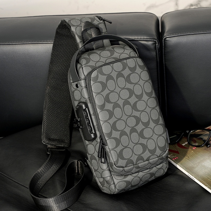 Túi Đeo Chéo Nam Nữ Đa Chức Năng 💥 FREESHIP 💥 Túi Đeo Chéo Da PU Tích Hợp Sạc USB, Mã Khóa Chống Trộm, Chống Nước