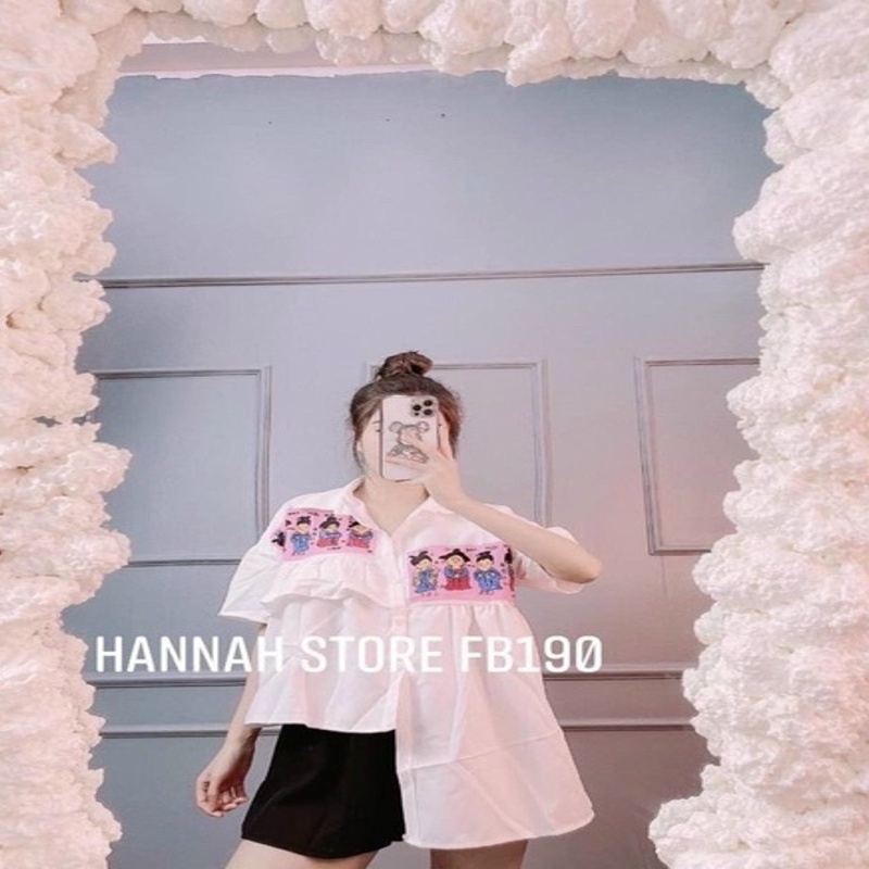Set Bộ Đùi Áo Sơ Mi Lệch Tà Phối Quần Lưng Thun ❤️free ship❤️