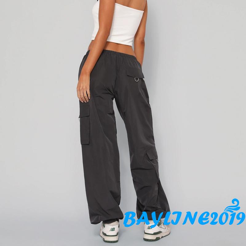 Quần Dài Lưng Thun Ống Rộng Màu Sắc Đơn Giản Cho Nữ