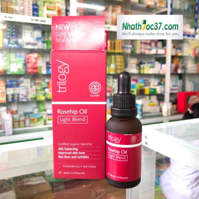 Trilogy Rosehip Oil Light Blend 30ml Tinh dầu tầm xuân cho da dau