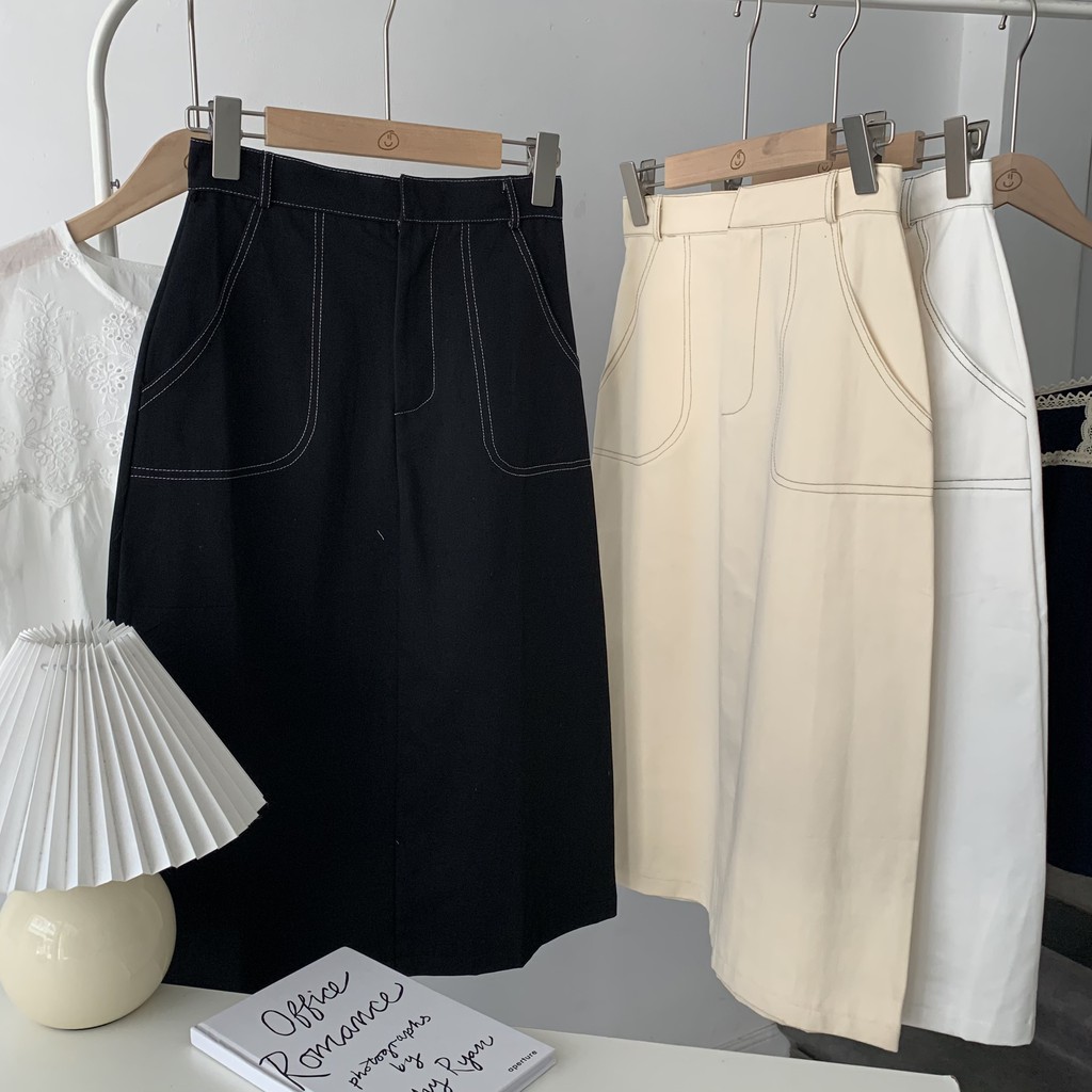 [Mã FADIRECT20 giảm 20K đơn 150K] Chân Váy Kaki Basic Suông Dài | BigBuy360 - bigbuy360.vn