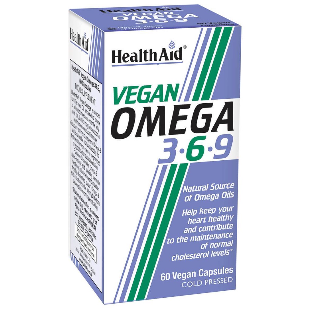 Viên Uống Tim Mạch HealthAid Vegan Omega 3-6-9 Giúp Tăng Cường Sức Khỏe Tim Mạch Và Hệ Miễn Dịch (Hộp 60 Viên)