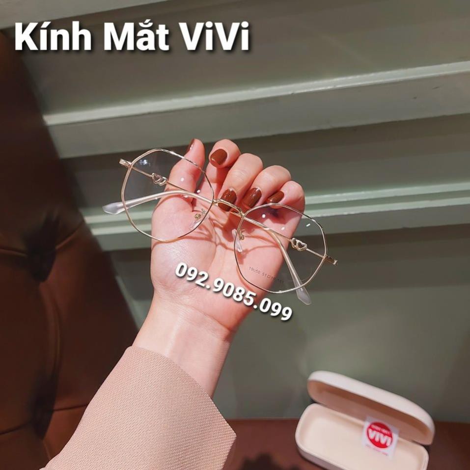 Gọng kính cận kim loại lục giác trái tim - Kính thời trang 0 độ hàn quốc | BigBuy360 - bigbuy360.vn