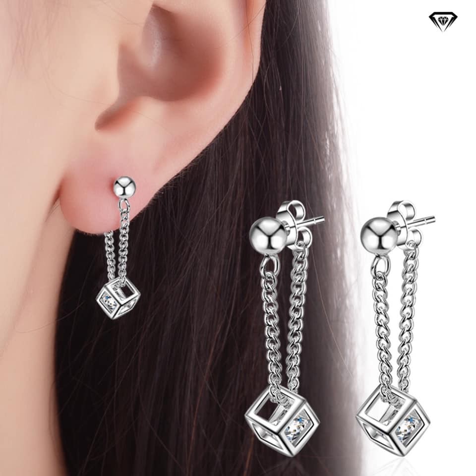 BÔNG TAI RUBIC BẠC TA CAO CẤP