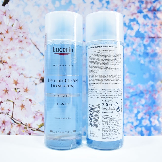 Nước Cân Bằng Eucerin Dưỡng Ẩm Cho Da Nhạy Cảm 200ml DermatoCLEAN Hyaluron Toner