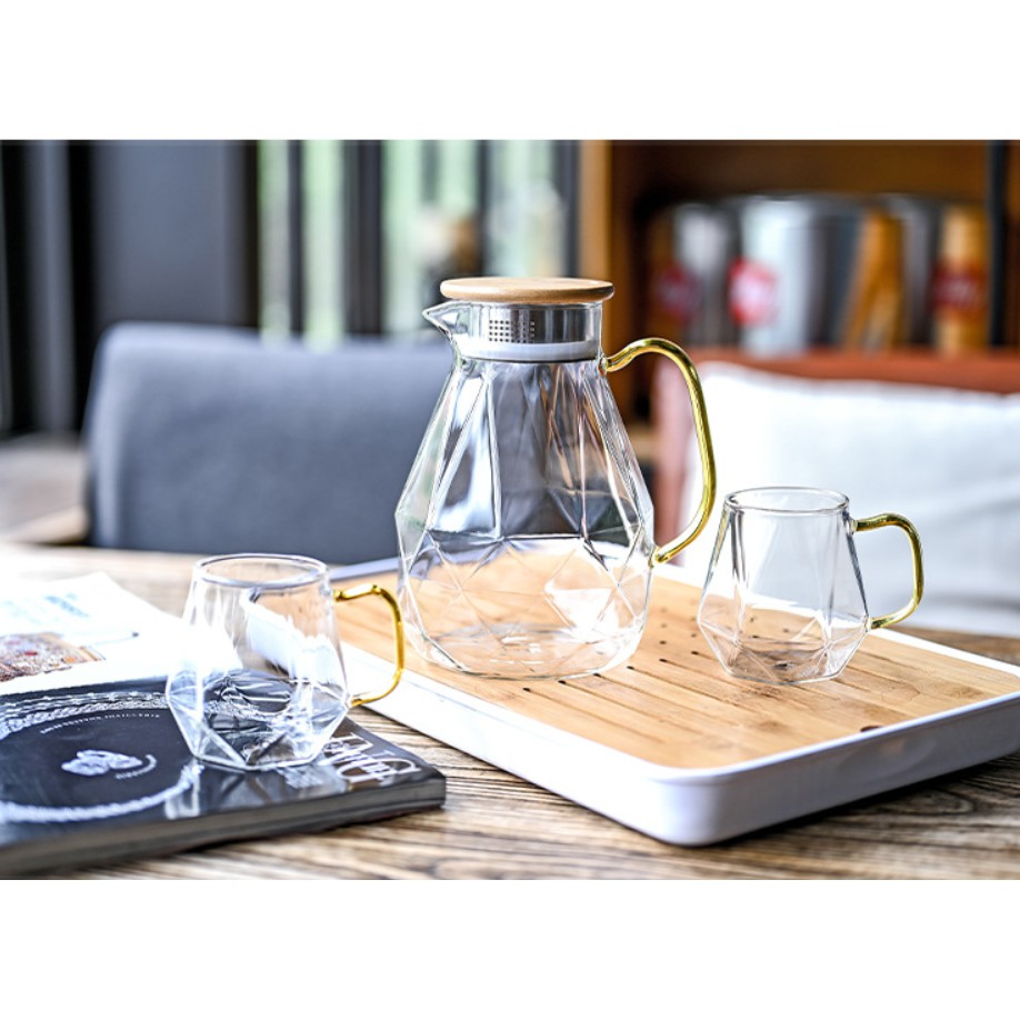 BÌNH, LY THỦY TINH CHỊU NHIỆT HỌA TIẾT KIM CƯƠNG 1800ML