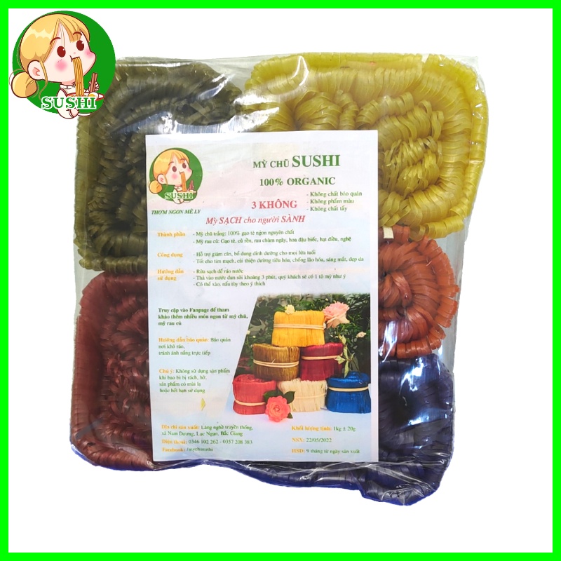 Mì rau củ, mì chũ Bắc Giang SUSHI hỗ trợ ăn kiêng, giảm cân. Gói 1kg