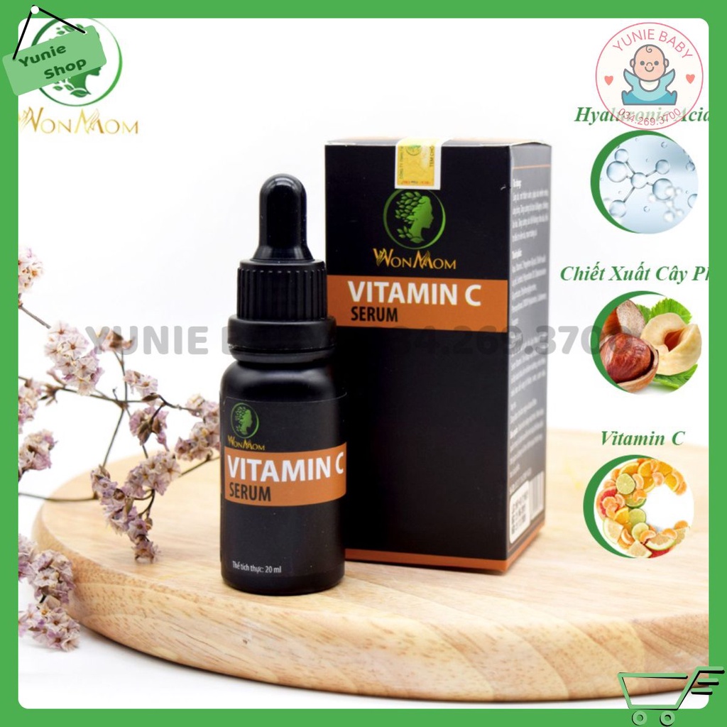 Serum Vitamin C Giúp Trắng Hồng, Tái Tạo Da Mặt Wonmom 20ml