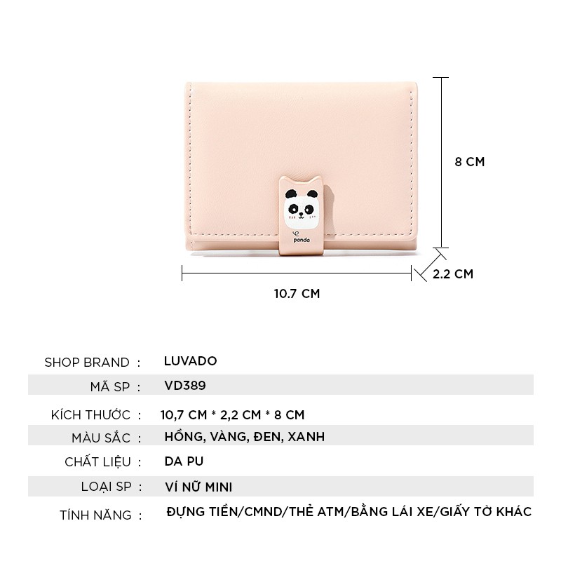 [Mã WABRWB24 giảm 30K đơn 99K] Ví nữ mini cute ngắn cao cấp TAOMICMIC nhỏ gọn nhiều ngăn thời trang LUVADO VD389 | BigBuy360 - bigbuy360.vn