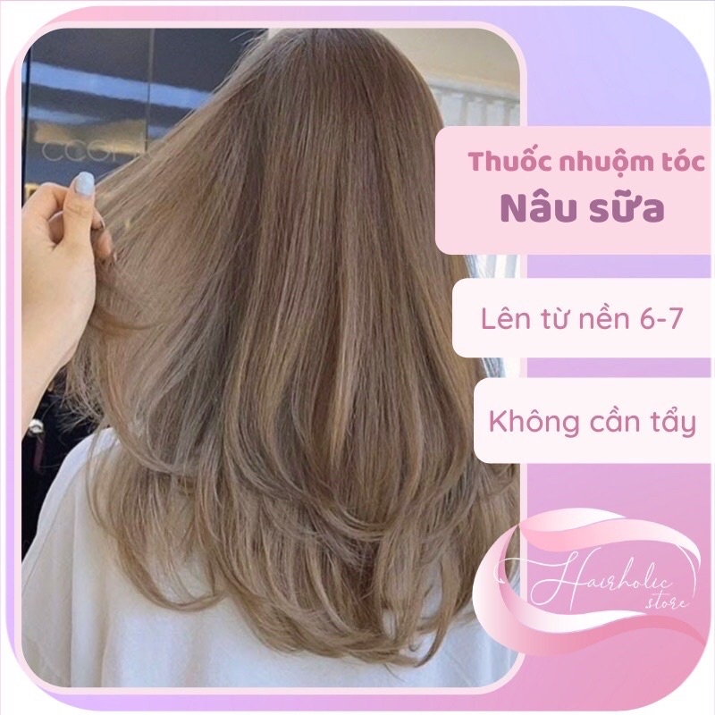 THUỐC NHUỘM TÓC MÀU NÂU SỮA(TẶNG TRỢ NHUỘM+ GĂNG TAY)