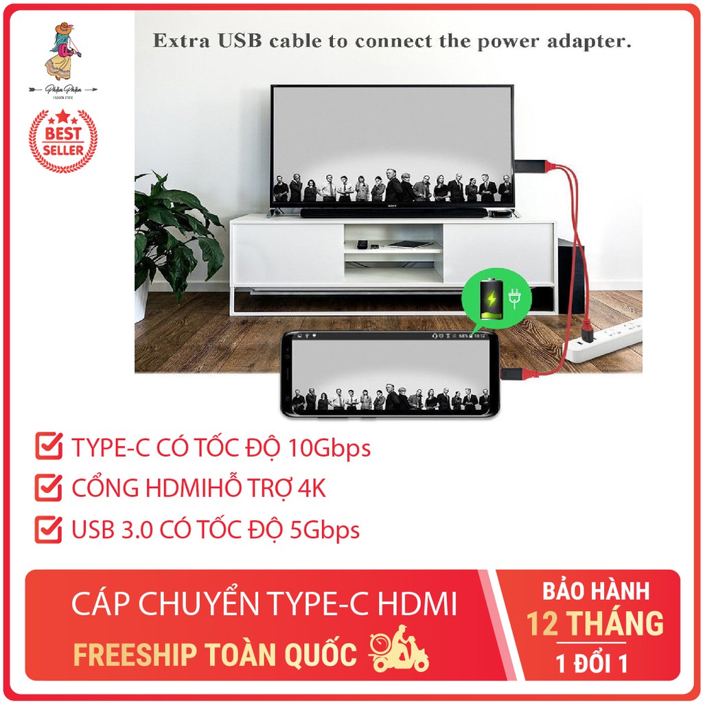 Cáp chuyển đổi USB type C và USB 3.1 sang HDMI