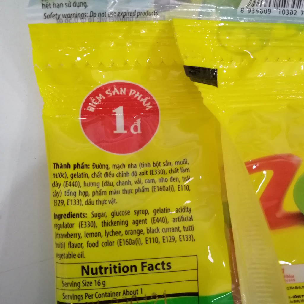 Kẹo Dẻo Zoo Jelly Hương Trái Cây (Lốc 10 gói x 16g)