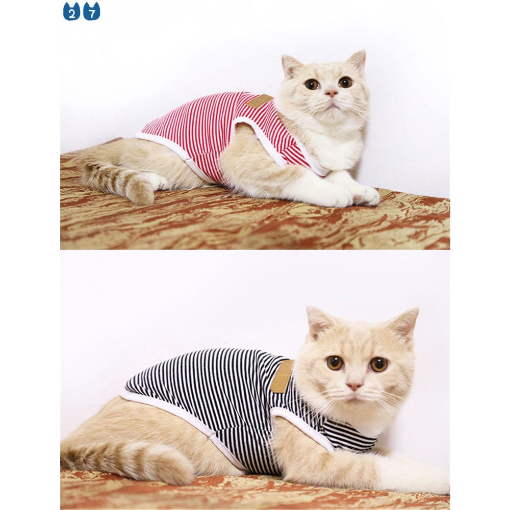 Áo Thun Họa Tiết Kẻ Sọc Cổ Điển Dễ Thương Thời Trang Mùa Hè 27Pets} Cho Cún Cưng