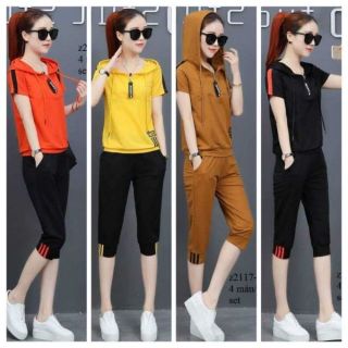 Bộ đồ nữ quần lửng áo phối nón xinh xắn cá tính, đồ bộ dạo phố, sét bộ đi chơi, đồ bộ mặc nhà có bigsize mẫu mới đẹp