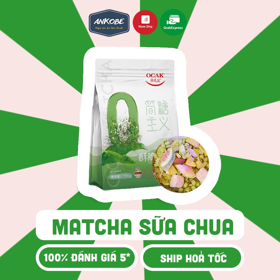 Ngũ cốc sữa chua không đường gói 350g giảm cân Ocak/Ngũ cốc ăn kiêng với granola siêu hạt cùng hoa quả sấy Calbee Ankobe