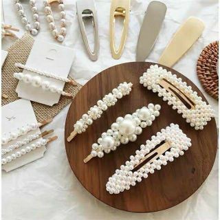 Set 4 kẹp tóc đính giả ngọc hàn quốc