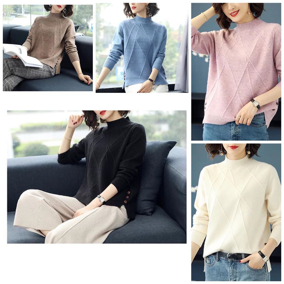 áo len quảng châu cúc gỗ hai bên L1