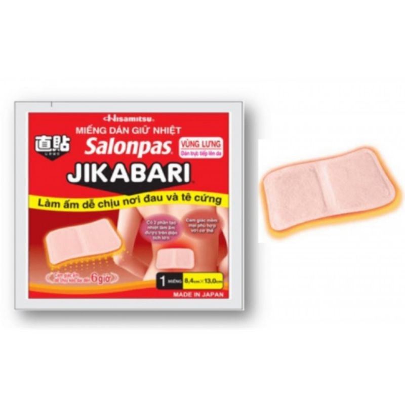 Miếng dán giữ nhiệt Salonpas JIKABARI - Hộp 8 miếng