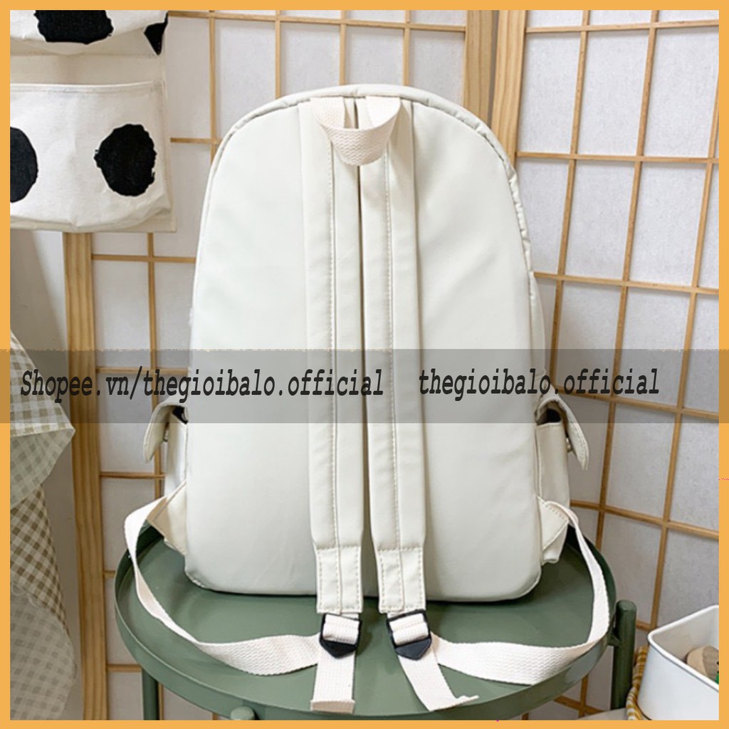 Balo cặp ulzzang basic nữ thời trang ( ko kèm gấu)đi học đi chơi du lịch giá rẻ vừa laptop canvas CHỐNG NƯỚC | thegioiba