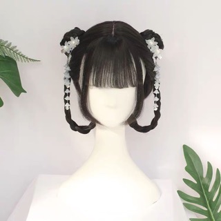 Tóc giả búi hai bên phong cách lolita , cổ trang - kèm ảnh thật