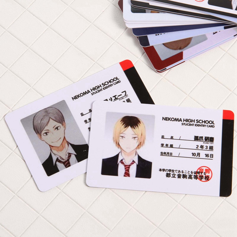 Thẻ ID hình nhân vật anime trong Haikyuu bằng PVC xinh xắn