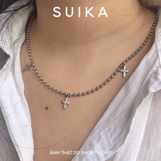 Dây Chuyền Choker Hình Thánh Giá Cá Tính Vòng Cổ Cross Suika.Acc