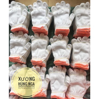 Bao tay lao động len sợi Poly Trắng bền chắc khó rách